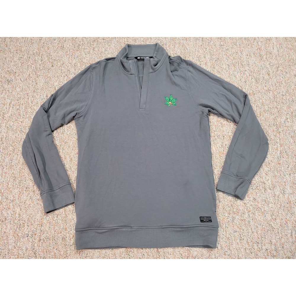 Travis‎ Mathew Sweater Mens Medium Grey Quarter Zip Pullover Golf Performance